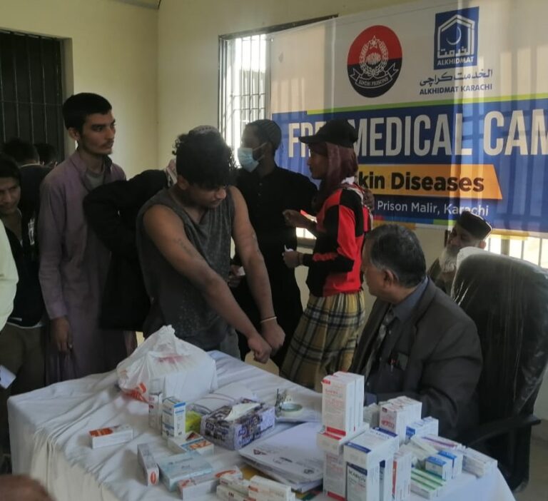Alkhidmat conducts skin diseases medical camp in Malir Jail; 4,000